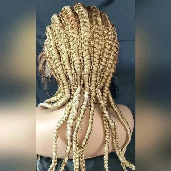Braided wigs 100% handmade, long braids, blond wig stunning feeding cornrows,NWT - Picture 14 of 16